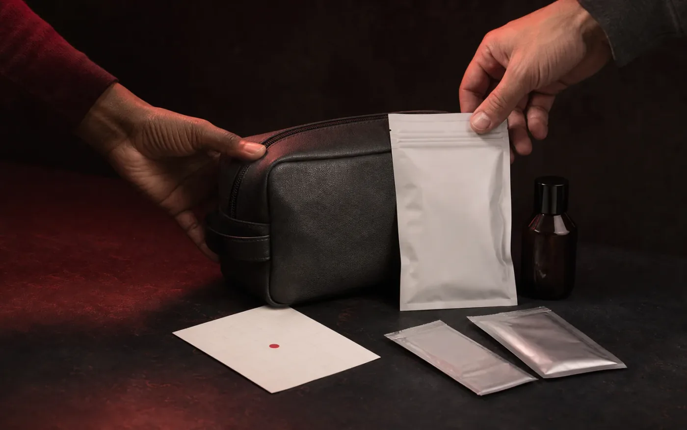 Dos personas preparando juntas un kit de cuidado preventivo